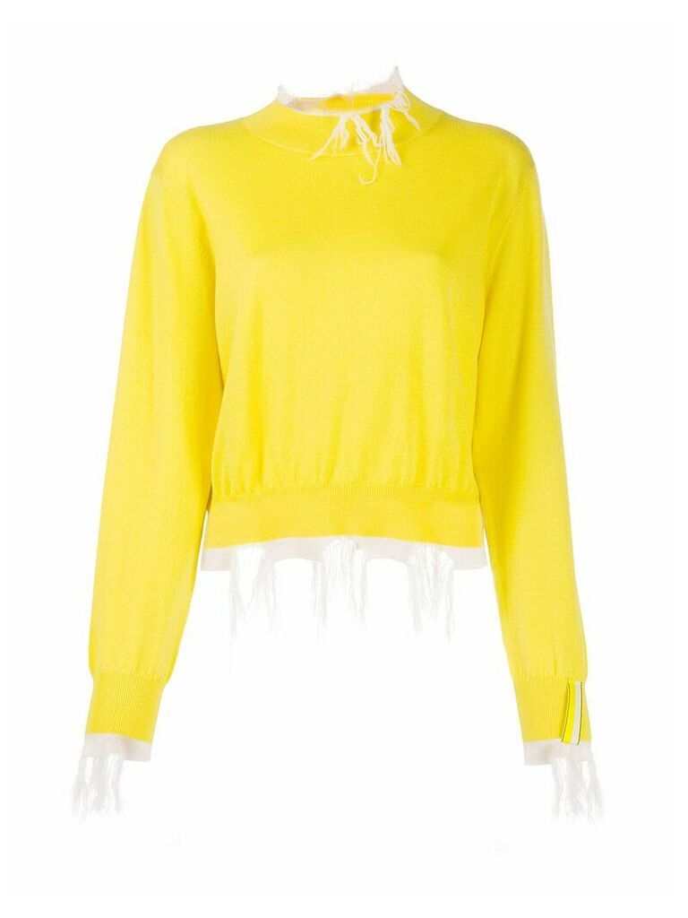 Aalto distressed details jumper - Yellow