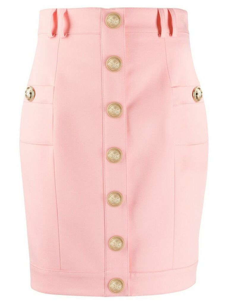 Balmain short single-breasted skirt - PINK