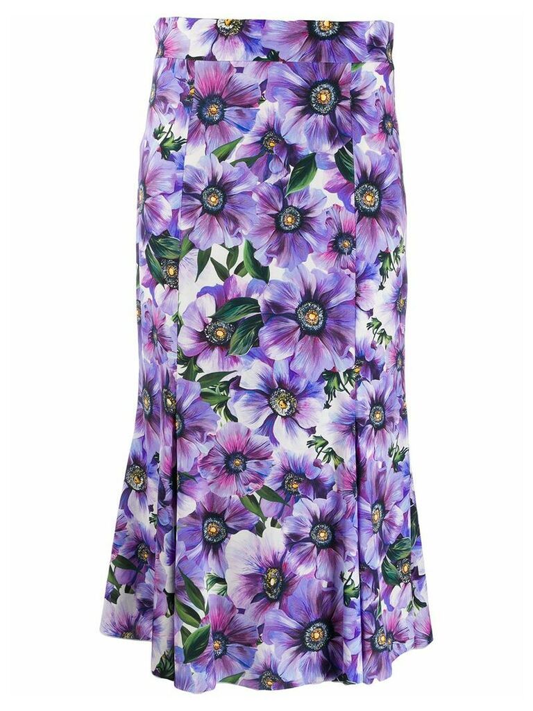 Dolce & Gabbana floral detail high-waisted skirt - PURPLE