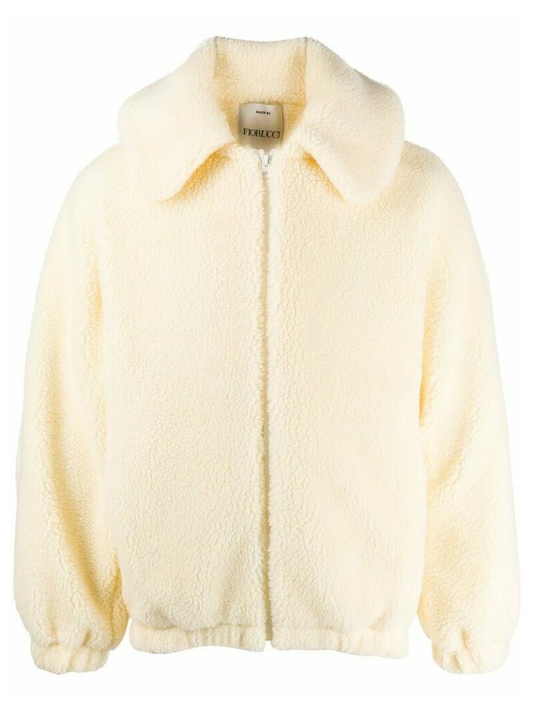 Fiorucci shearling hooded coat - White