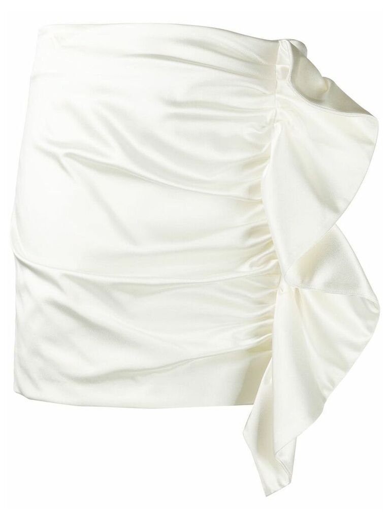 P.A.R.O.S.H. ruched ruffle skirt - White
