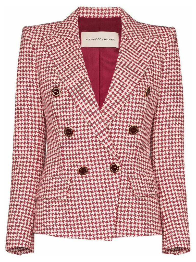 Alexandre Vauthier double-breasted houndstooth blazer - Red