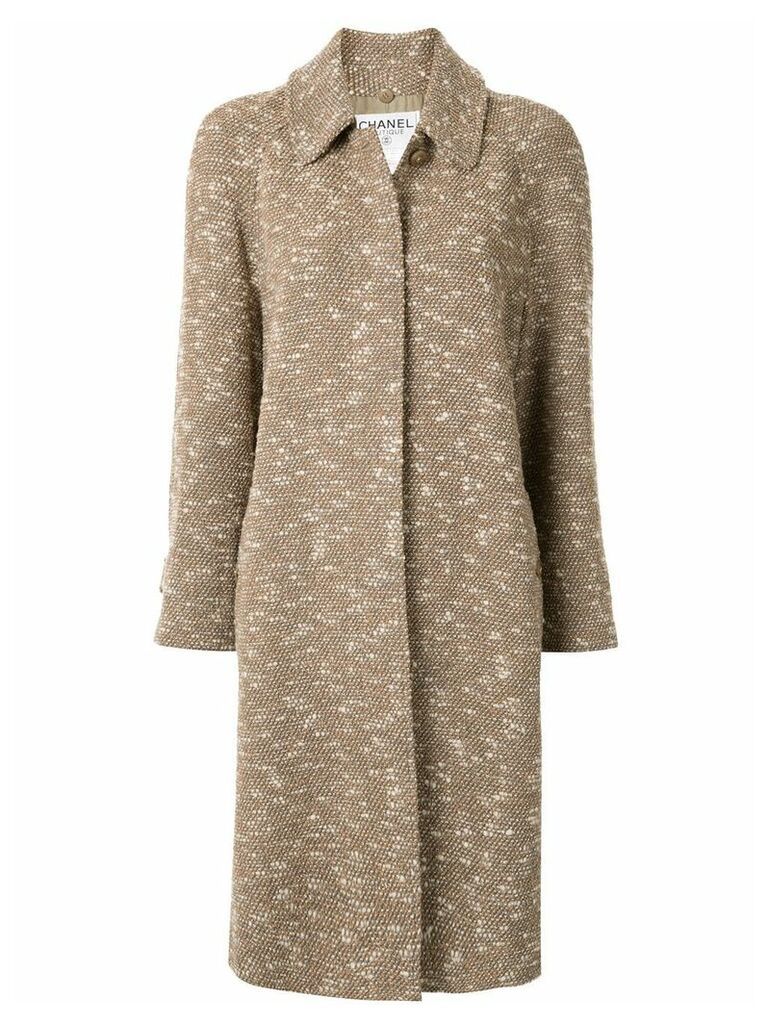 Chanel Pre-Owned 1996 loose fit tweed coat - Brown