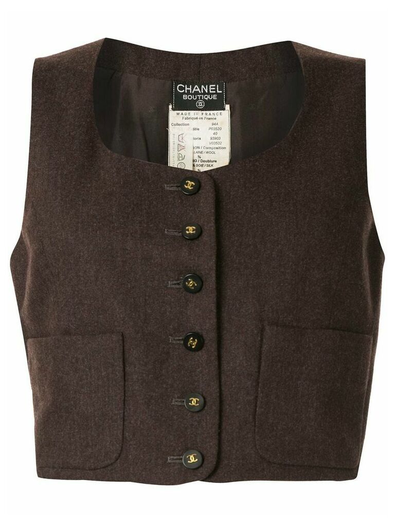 Chanel Pre-Owned 1994 buttoned cropped waistcoat - Brown