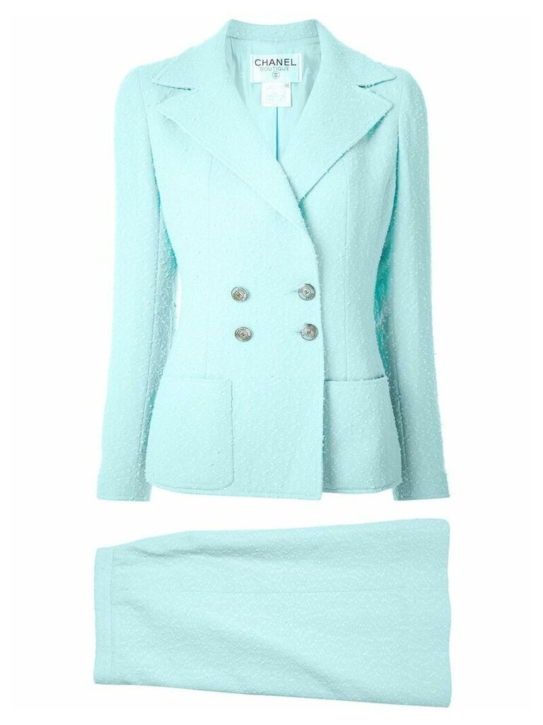 Chanel Pre-Owned 1997 double-breasted skirt suit - Blue