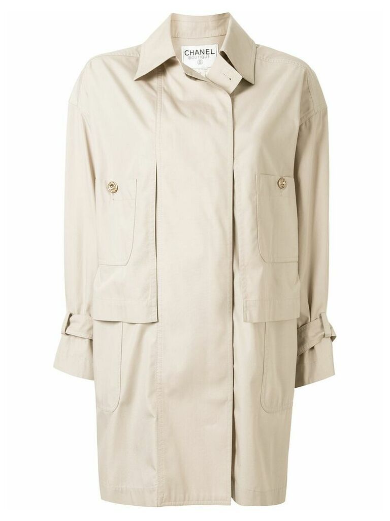 Chanel Pre-Owned loose fit coat - NEUTRALS