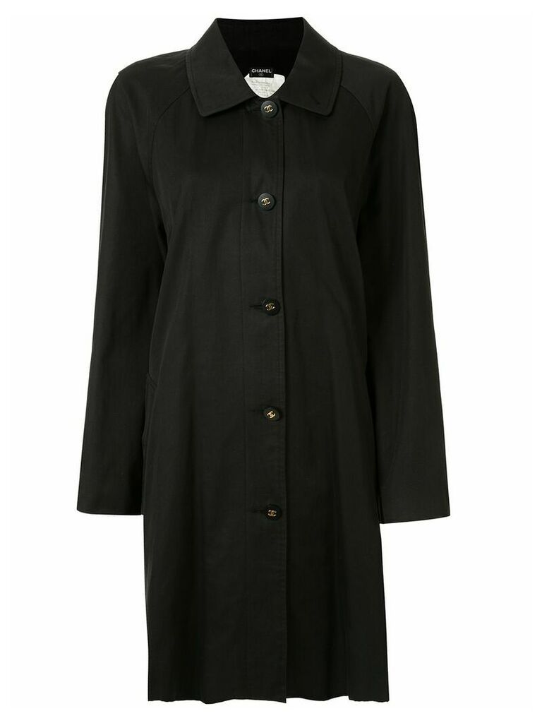 Chanel Pre-Owned CC buttons knee-length coat - Black