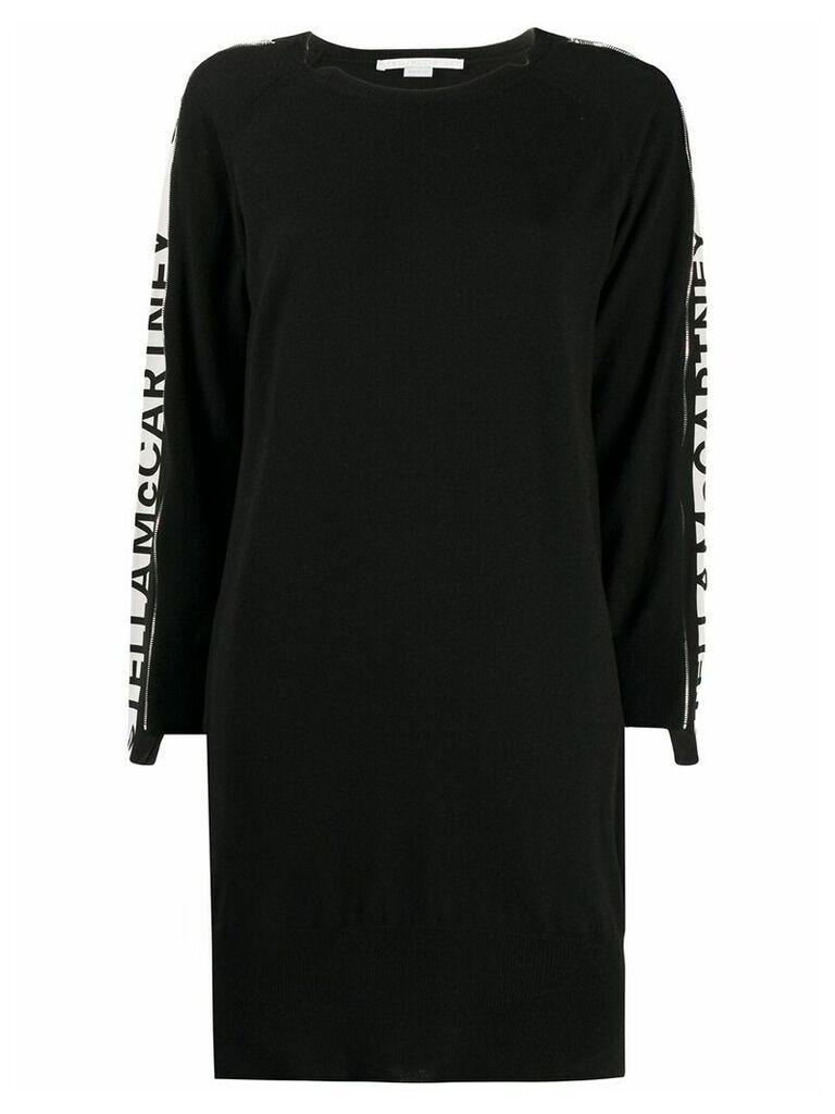 Stella McCartney logo stripe knitted dress - Black