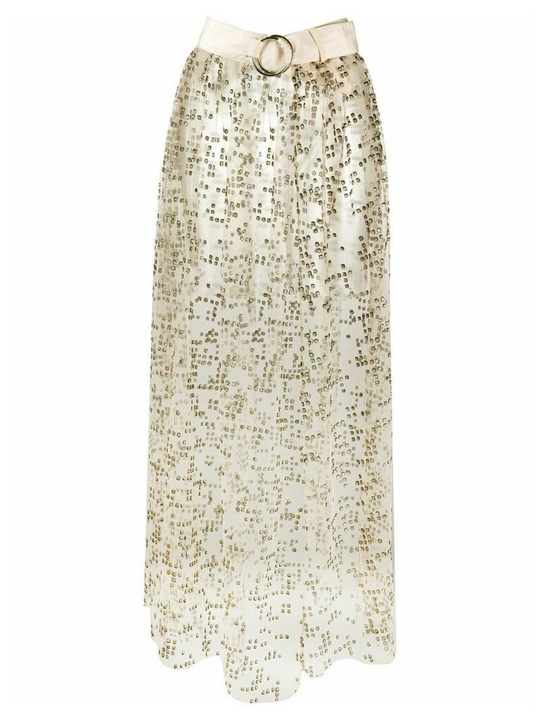 Rachel Comey glitter embellished belted skirt - Neutrals