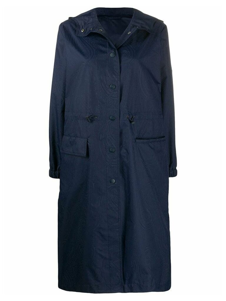 Etro paisley print raincoat - Blue