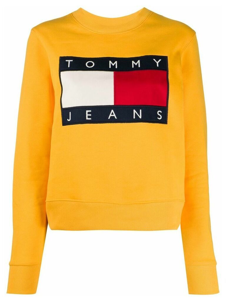 Tommy Jeans flag logo crew-neck sweatshirt - Yellow