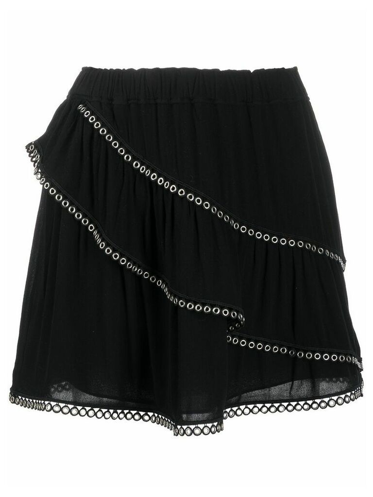 IRO tiered eyelet skirt - Black