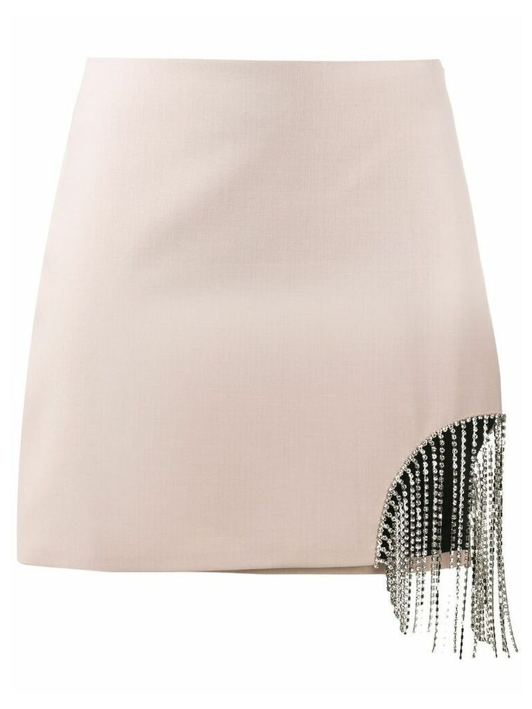 AREA hanging rhinestone skirt - Neutrals