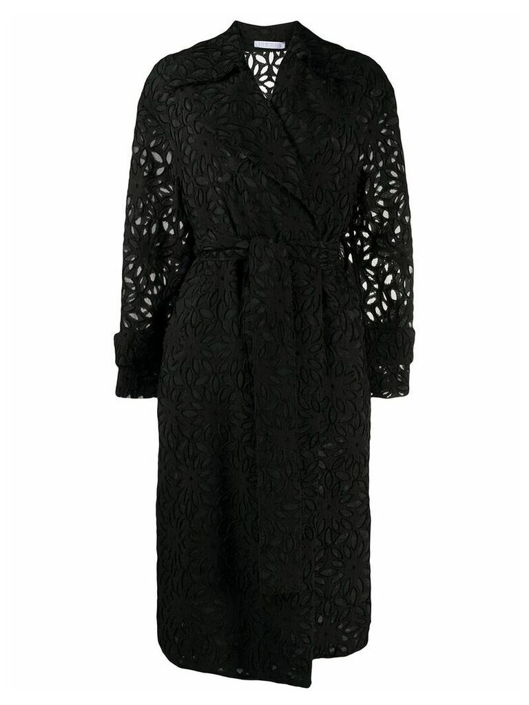 Harris Wharf London embroidered oversized-fit coat - Black