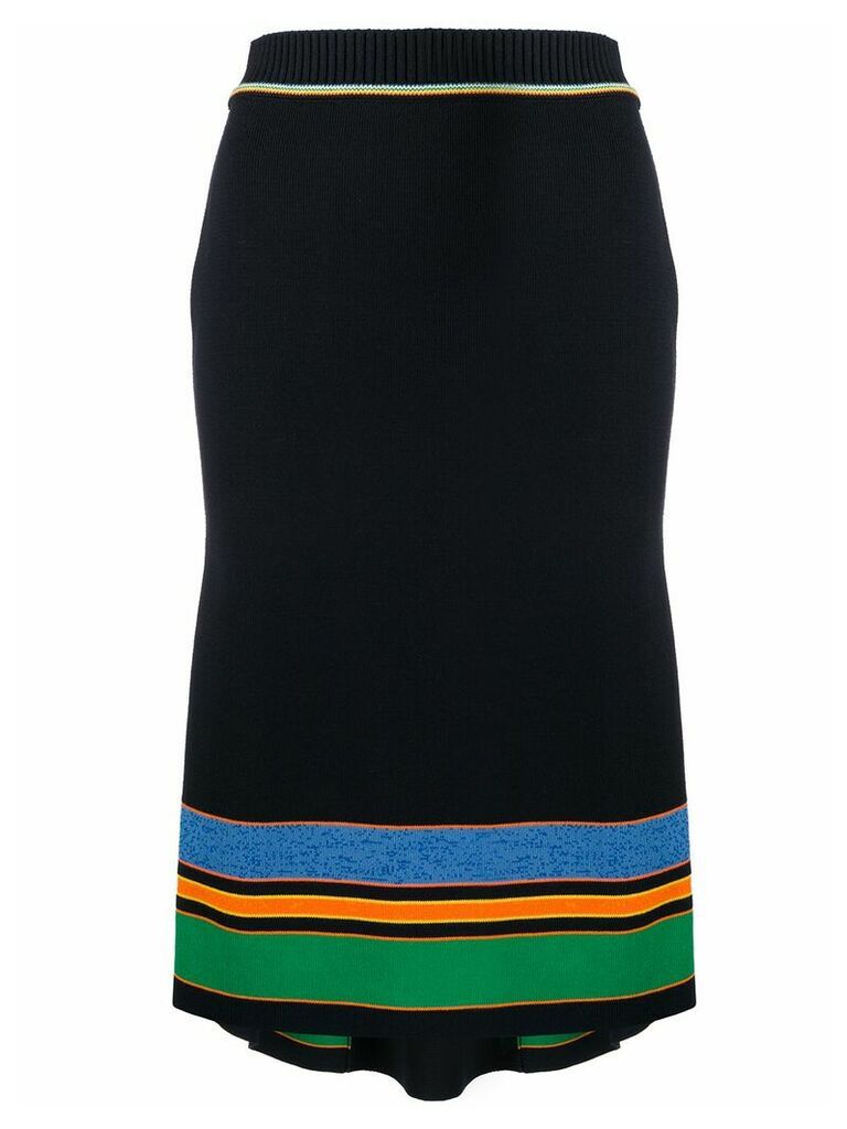Victoria Victoria Beckham contrasting stripes knitted skirt - Blue