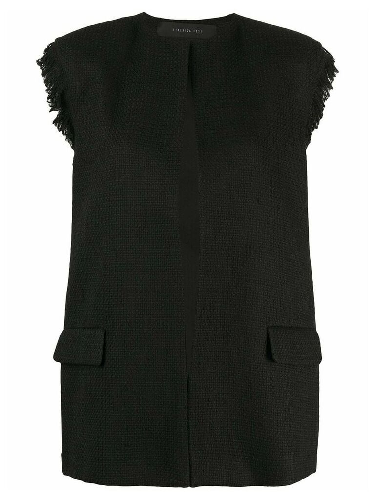 Federica Tosi textured tailored waistcoat - Black