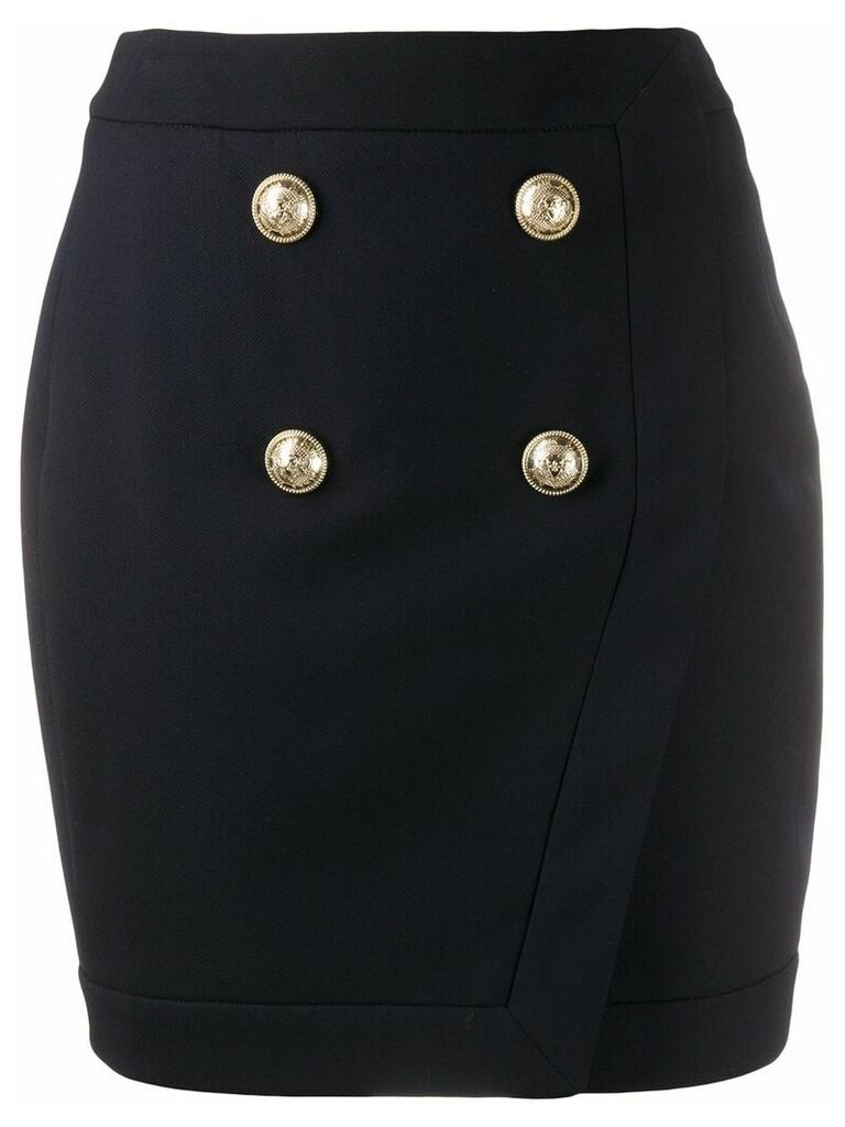Balmain decorative button short skirt - Blue