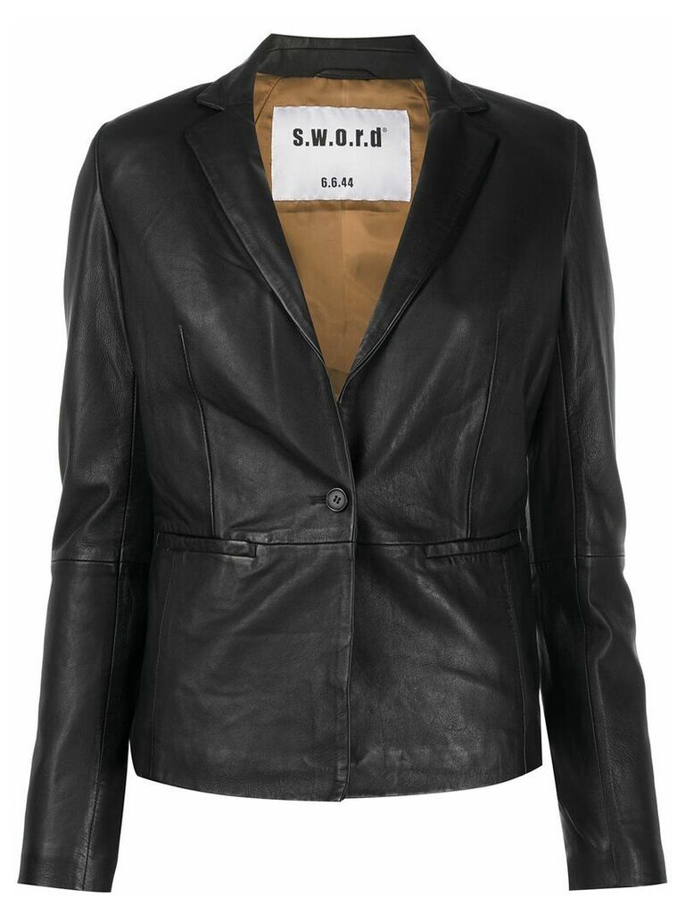 S.W.O.R.D 6.6.44 tailored leather blazer - Black