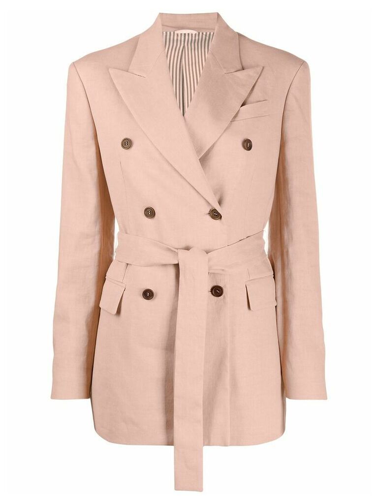 Brunello Cucinelli double-breasted belted blazer - PINK