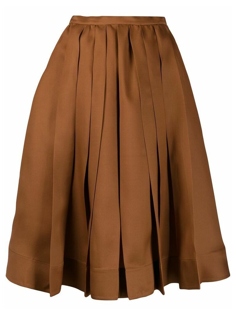 Rochas pleated midi skirt - Brown