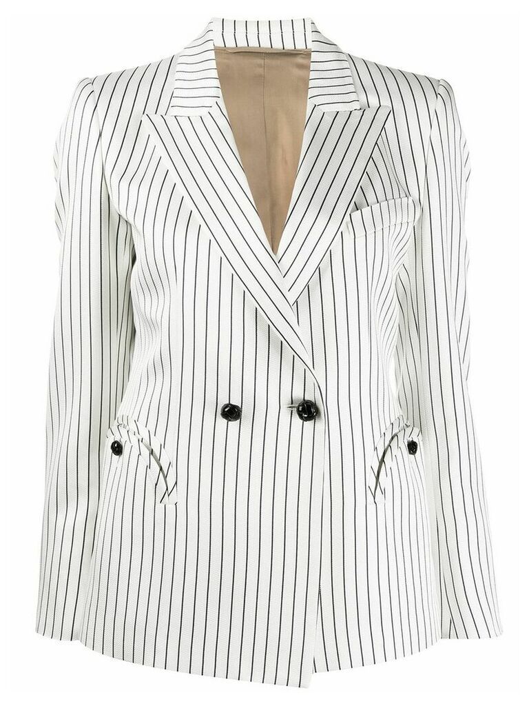 Blazé Milano striped double-breasted blazer - White