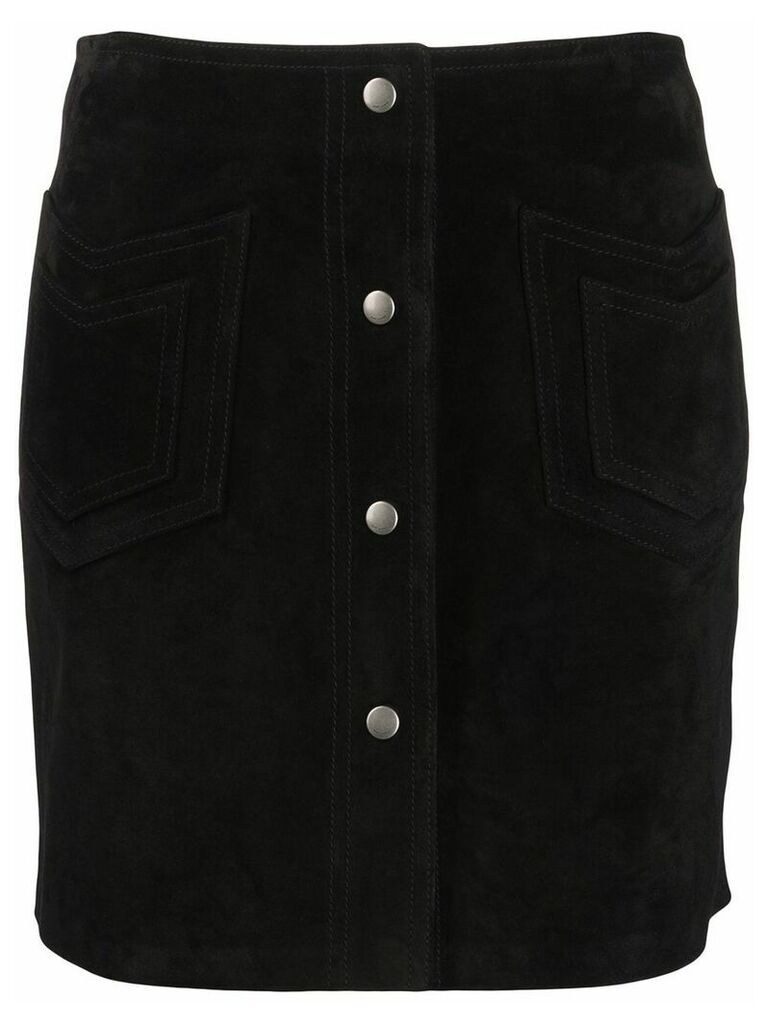 Saint Laurent buttoned fitted mini skirt - Black