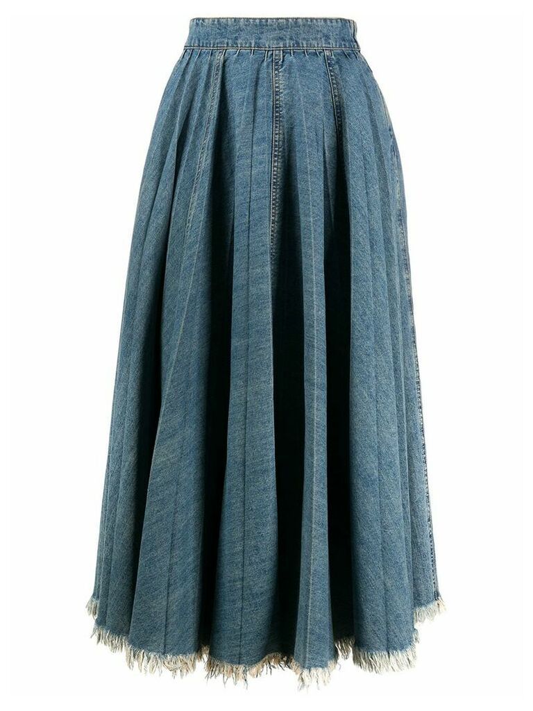 Miu Miu frayed denim skirt - Blue