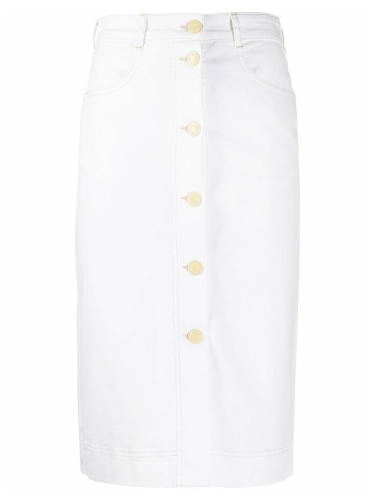 See by Chloé denim pencil skirt - White