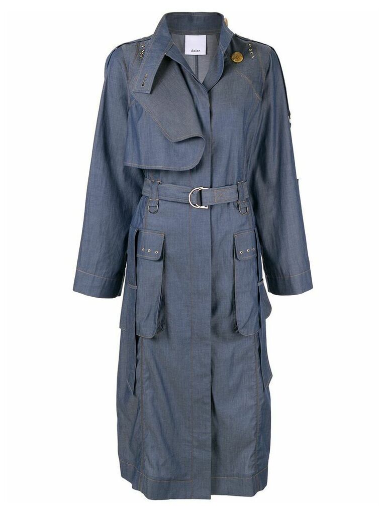 Acler Delton trench coat - Blue