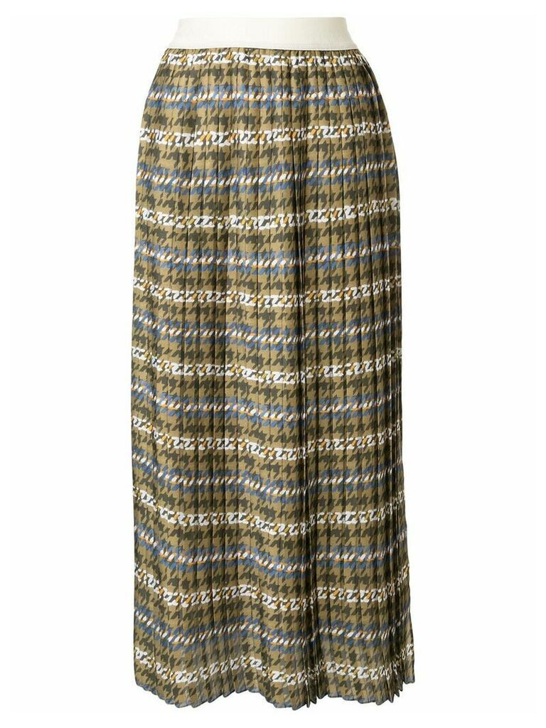 Manning Cartell pleated houndstooth skirt - Green
