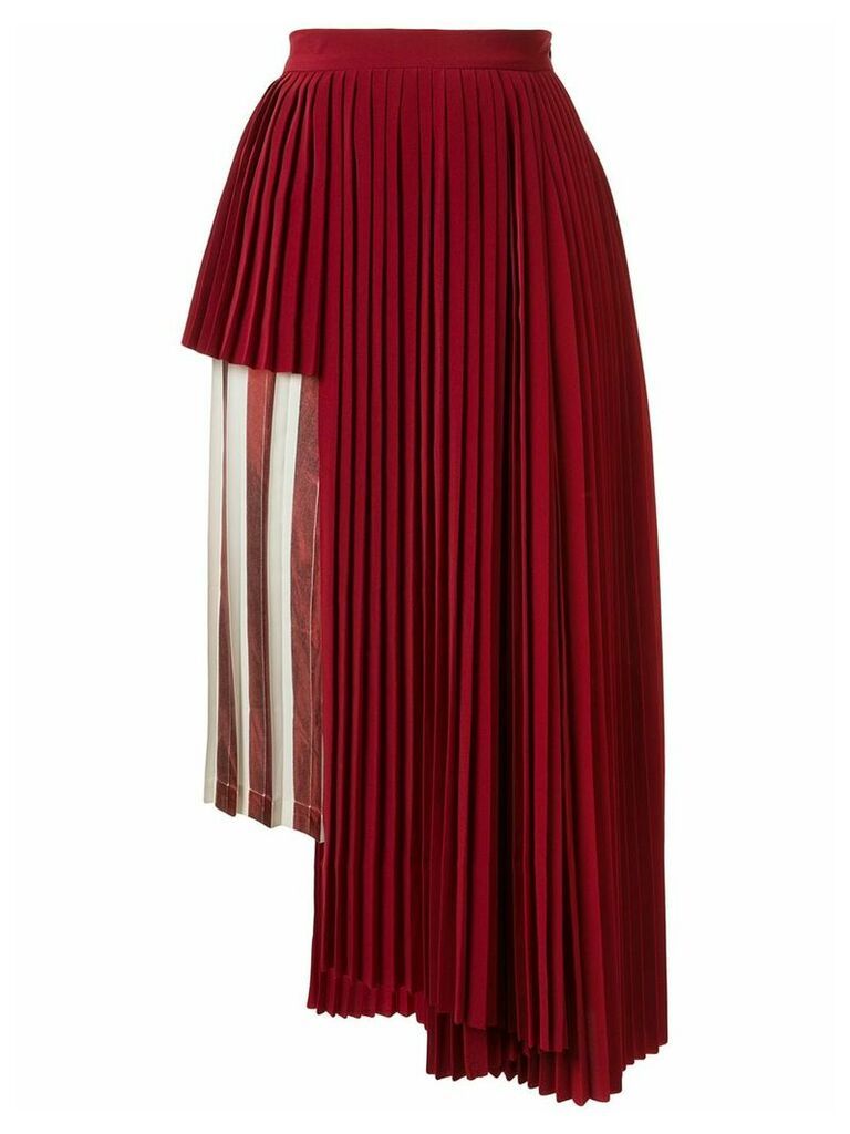 Maison Mihara Yasuhiro striped panel pleated skirt - Red