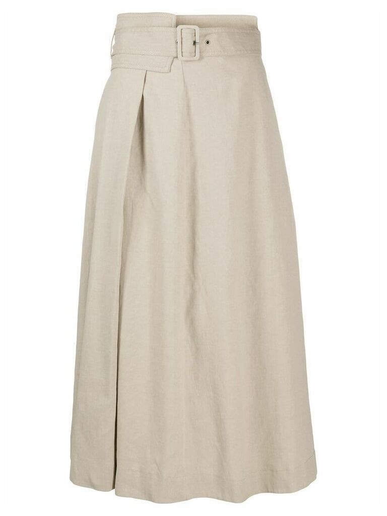 Fabiana Filippi belted waist flared style skirt - Neutrals