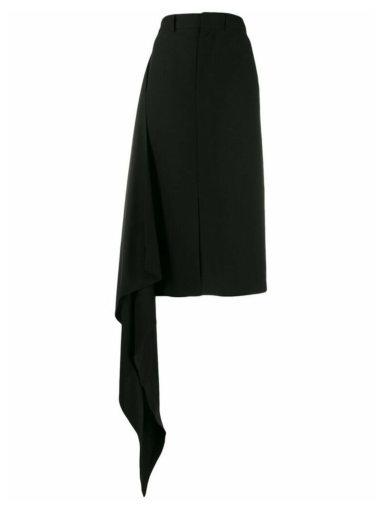 AMI draped side straight skirt - Black