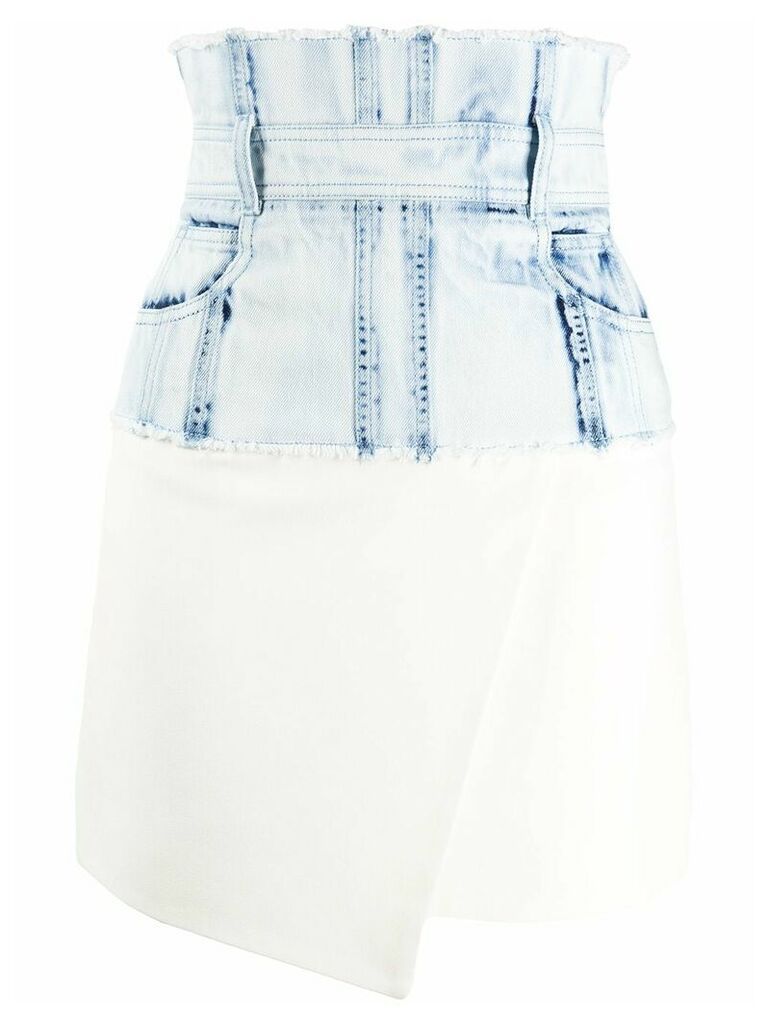 Balmain high-waisted asymmetric skirt - Blue