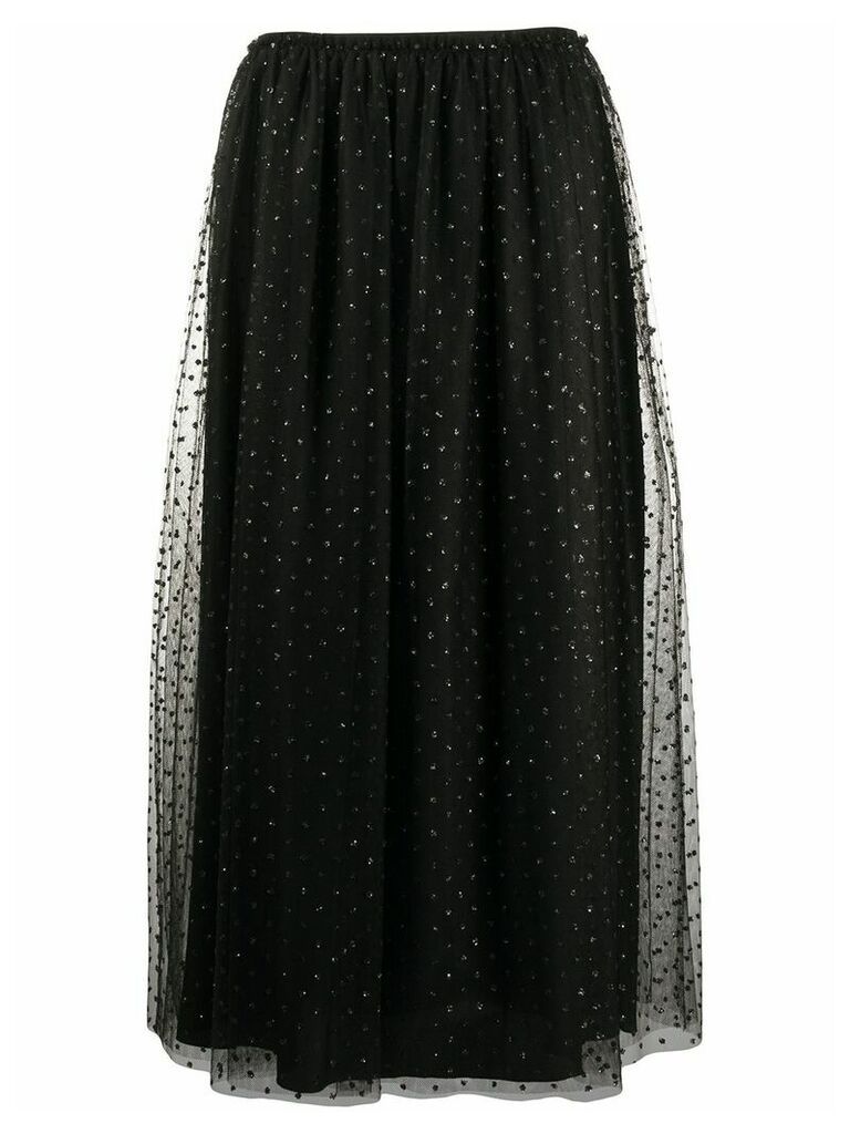 RedValentino point d'esprit pleated skirt - Black