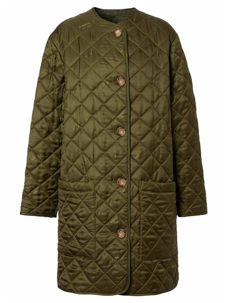 Burberry diamond-quilted coat - Green