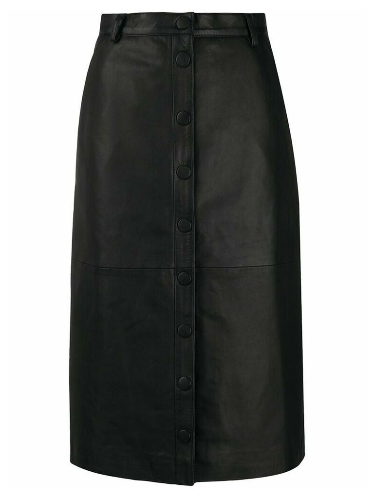 Remain buttoned straight skirt - Black