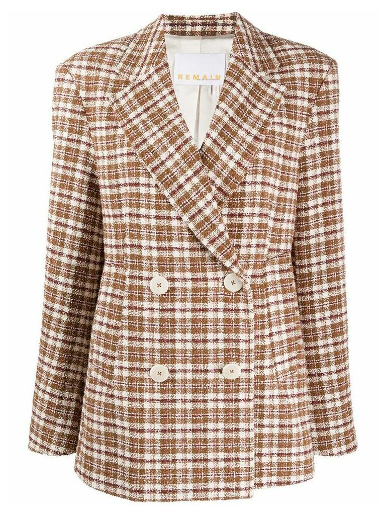 Remain oversized double breasted blazer coat - Brown