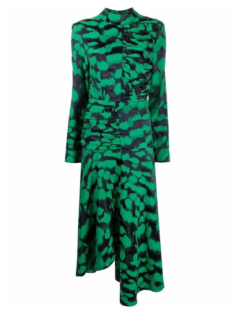 Matériel geometric print asymmetric dress - Green