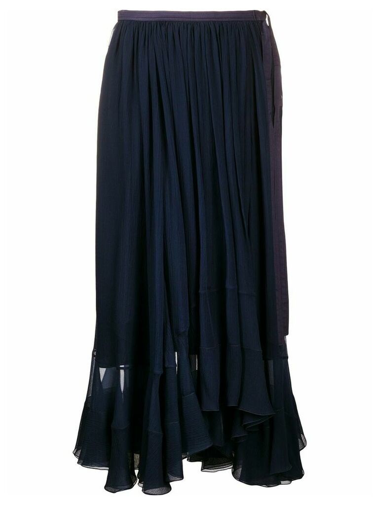 Chloé bow detail ruffled skirt - Blue