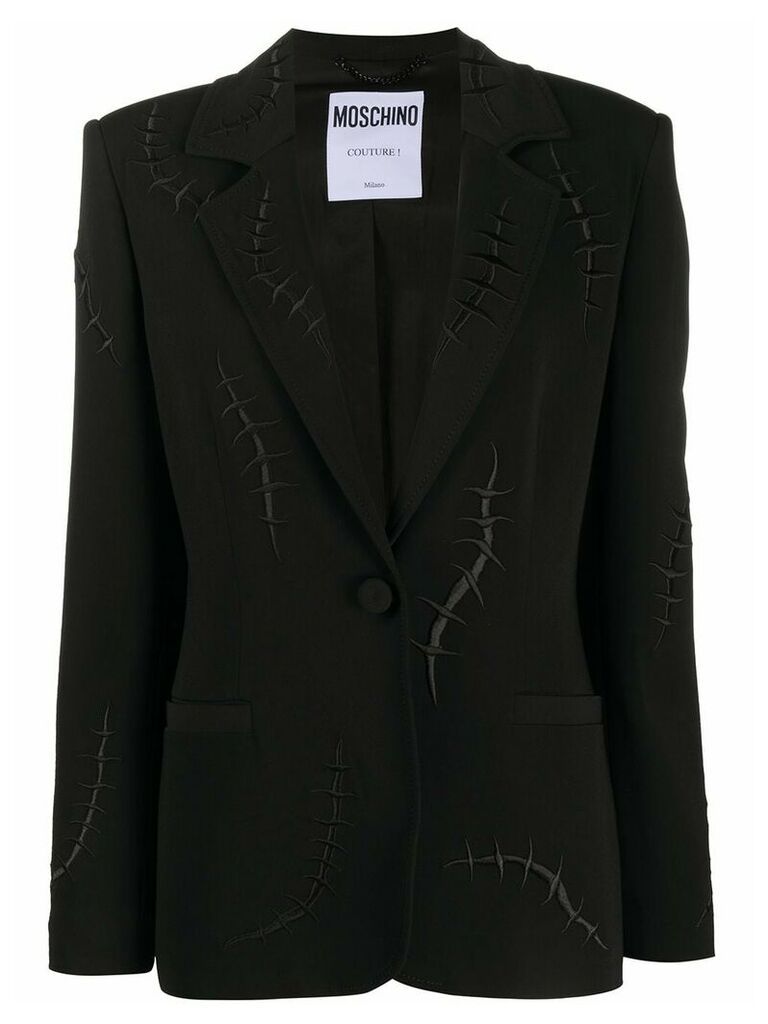 Moschino stitch detail blazer - Black