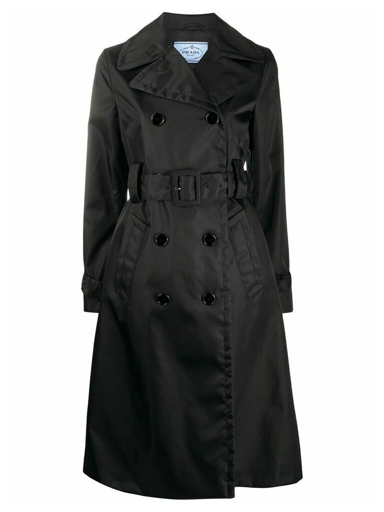 Prada double-breasted trench coat - Black