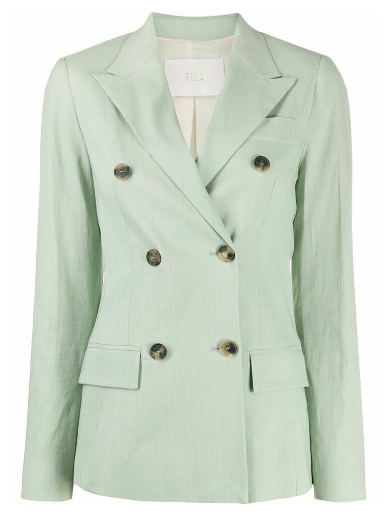 Tela double-breasted fitted blazer - Green