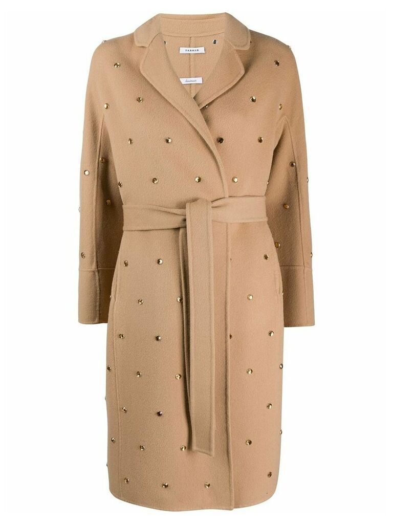 P.A.R.O.S.H. embellished trench coat - NEUTRALS