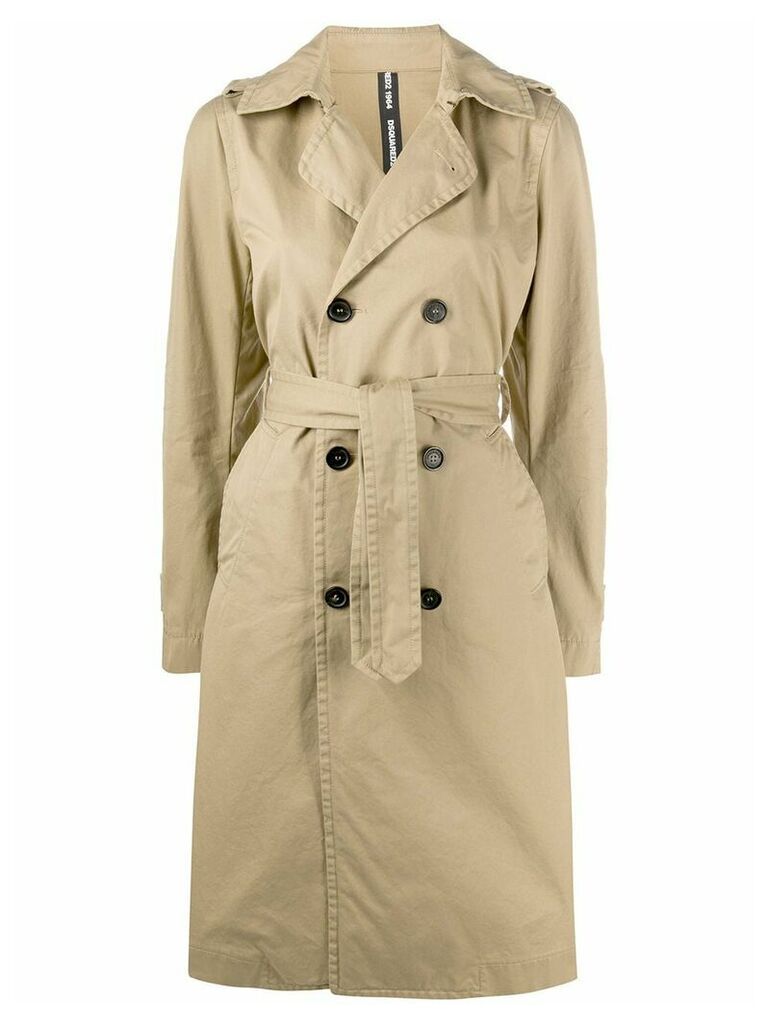 Dsquared2 double breasted trench coat - NEUTRALS