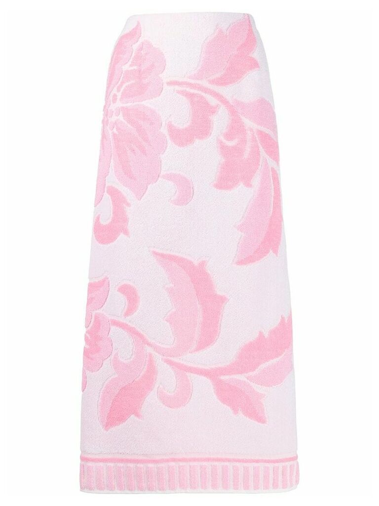 MM6 Maison Margiela floral print towelling skirt - PINK