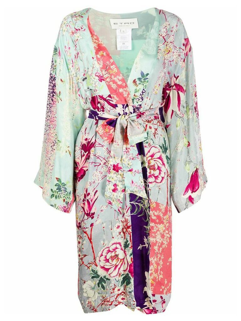 Etro floral kimono coat - Green