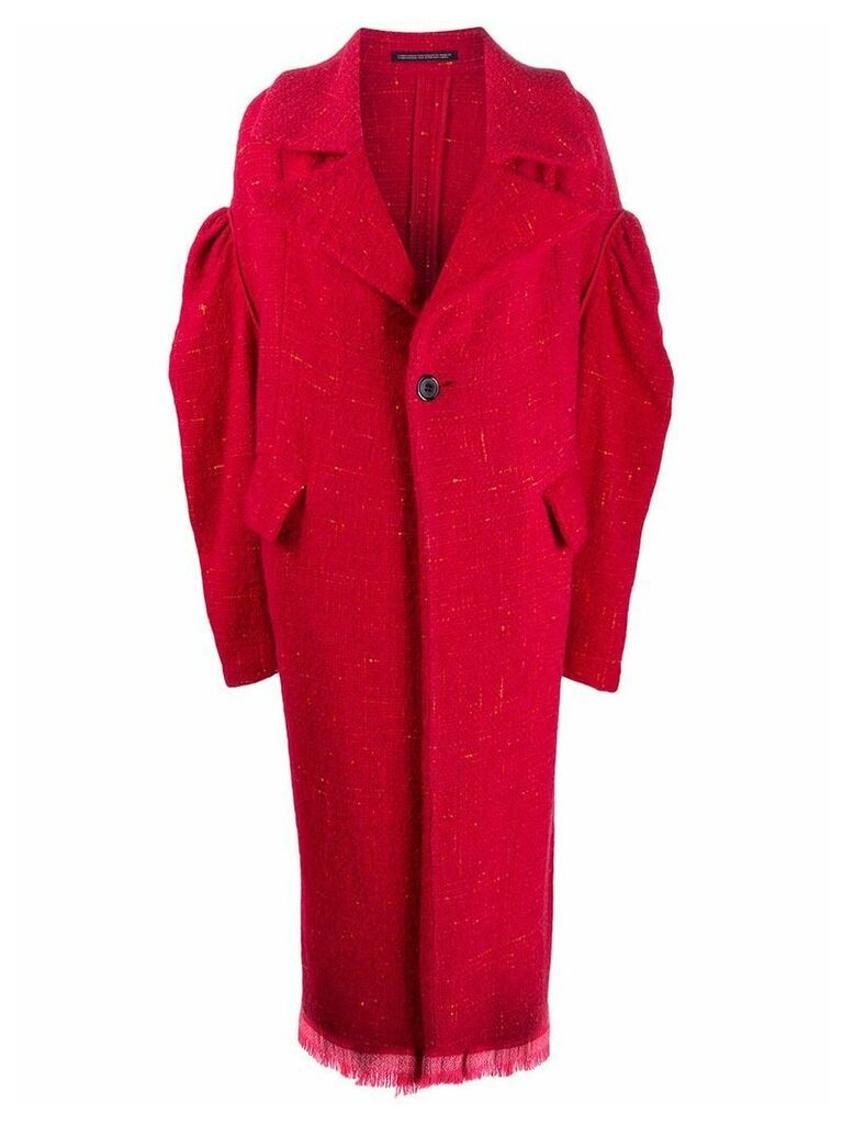 Yohji Yamamoto Pre-Owned oversized teddy coat - Red