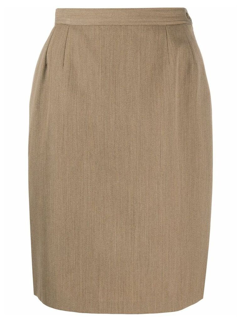 Yves Saint Laurent Pre-Owned buttoned pencil skirt - Neutrals
