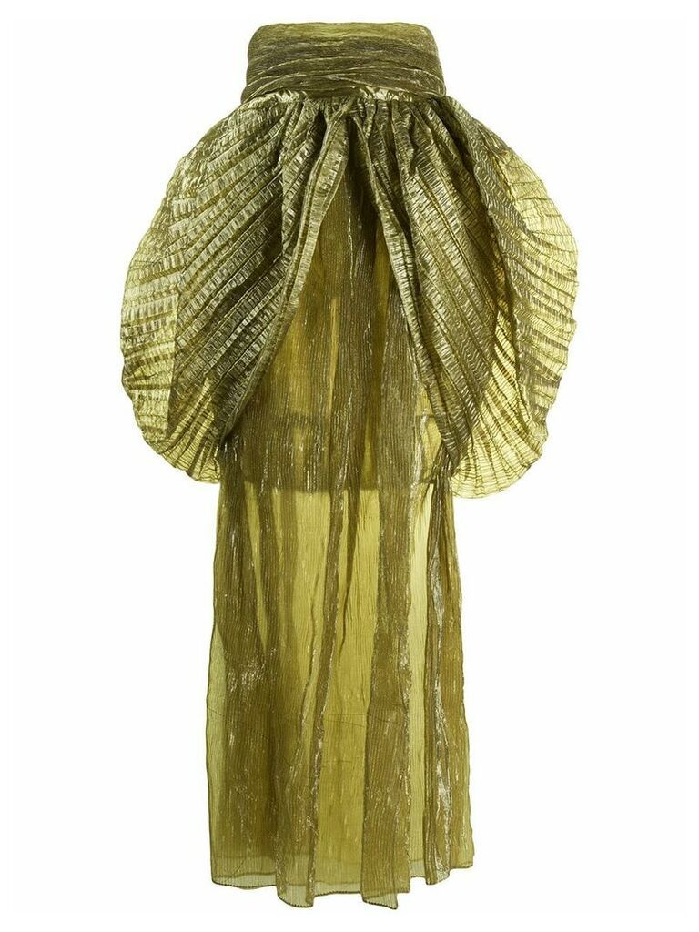 Romeo Gigli Pre-Owned 1990s layered ruffle midi skirt - GOLD